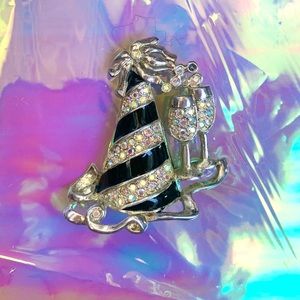 Party Hat & Champagne Brooch